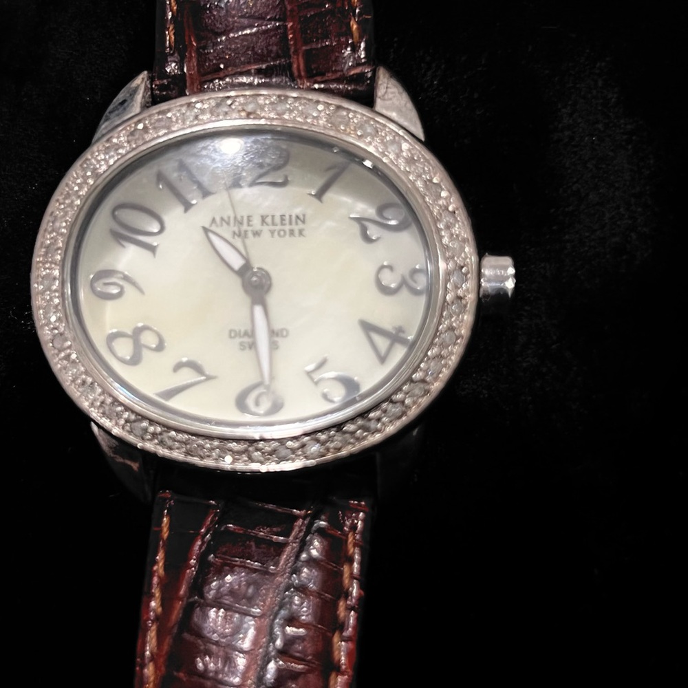 Anne Klein Diamond Bezel Watch